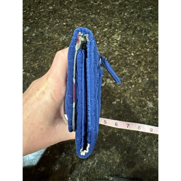 Vera Bradley Set of 2 Wallets Electric Blue Trifold + Black Zip ID Key - Picture 3 of 13